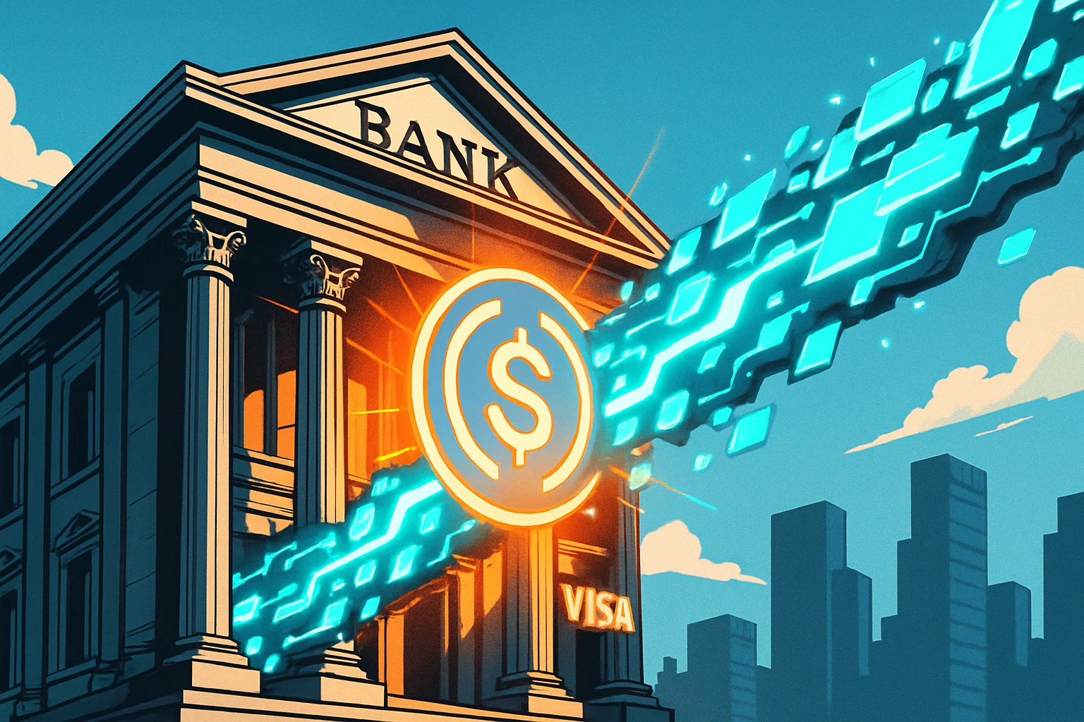 Visa lance le règlement en monnaie stable USDC aux États-Unis et deux banques ont coopéré pour briser le vide du week-end